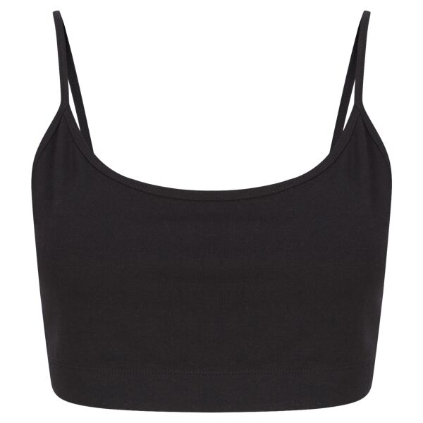 Women's sustainable fashion cropped cami top with adjustable straps Thumbnail